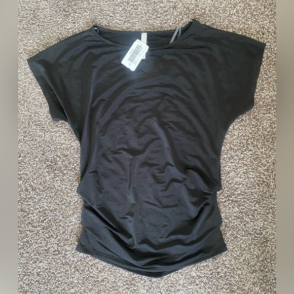 Black T-shirt scrunched sides - Picture 1 of 2